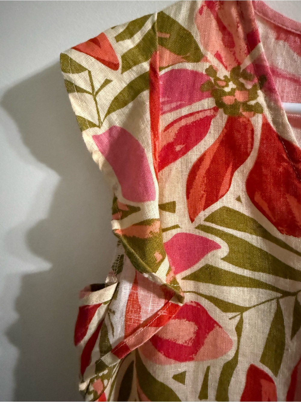 Nicole Miller NWT Floral V-Neck Floral Dress Size XS LINEN - Picture 5 of 5